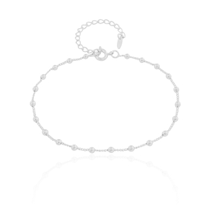 Pulseira Elos Bolinhas 2.5 mm Banho Branco