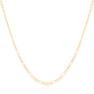 Gargantilha Fígaro 4 mm Banho Dourado