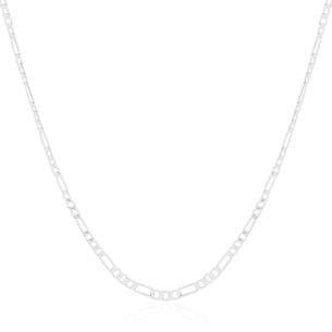 Gargantilha Fígaro 4 mm Banho Branco