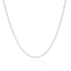 Choker Trançada Laminada 3 mm Banho Branco