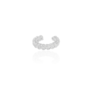 Piercing Corações Lisos e Cravejado Cristal Banho Branco