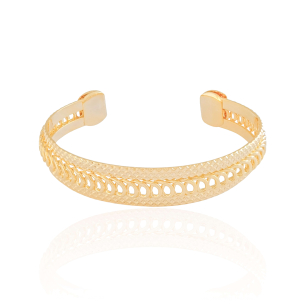 Bracelete Mola Detalhes 1,3 cm Banho Dourado
