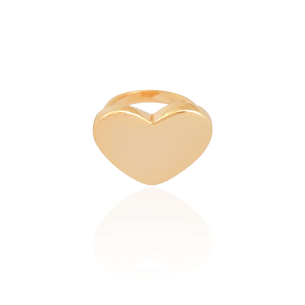 Anel Coração Liso Tamanho 13 Banho Dourado