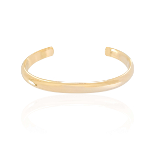 Bracelete Abaulado Liso Banho Dourado