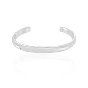 Bracelete Abaulado Liso Banho Branco
