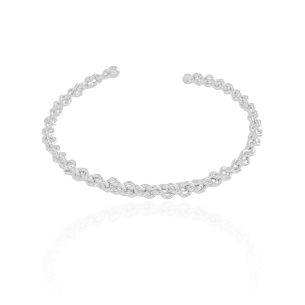 Bracelete Entrelaçado 4 mm Banho Branco