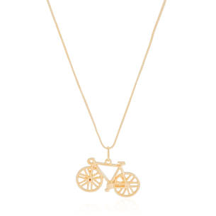 Gargantilha Veneziana com Bicicleta Banho Dourado