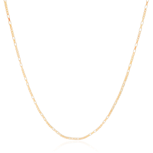 Gargantilha Elos Retos 1.5 mm Banho Dourado