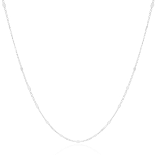 Gargantilha Longa Grumet Losango Banho Branco