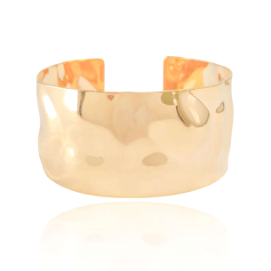 Bracelete Martelado 3 cm Banho Dourado