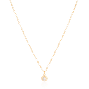 Gargantilha Elos Americanos com Ponto de Luz Cristal Banho Dourado