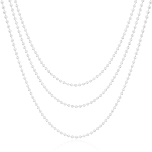 Gargantilha Tripla Bolinhas Banho Branco