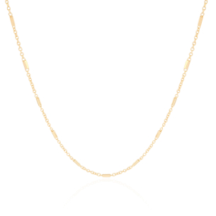 Choker Elos Detalhes Retângulos Banho Dourado