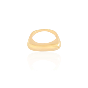 Anel Abaulado Liso Tamanho 13 Banho Dourado