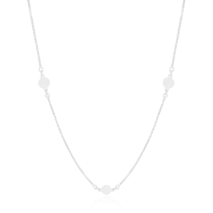 Gargantilha Longa Veneziana Plaquinhas Banho Branco