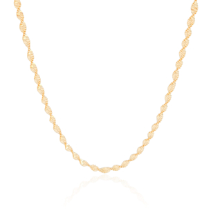 Choker Fita Torcida Banho Dourado