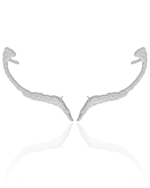 Ear Cuff Orgânico Acetinado Fosco Banho Branco