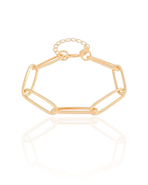 Pulseira Elos Ovais Banho Dourado