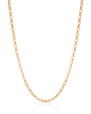 Gargantilha Elos 3 mm Banho Dourado