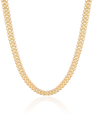 Choker Malha Listrada Banho Dourado