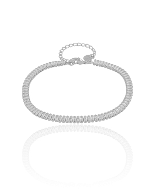 Pulseira Baguetes Cristal Banho Branco