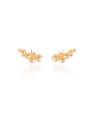 Ear Cuff Bolas Lisas Banho Dourado