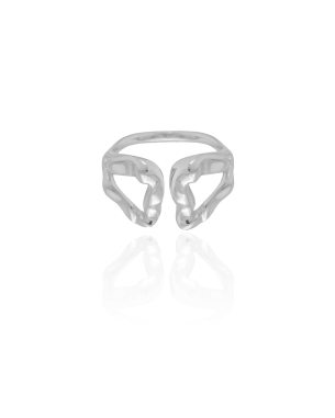 Anel Ajustável Orgânico Vazado Tamanho M Banho Branco