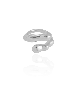 Anel Ajustável Orgânico Liso Tamanho M Banho Branco