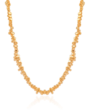 Choker Cascalhos Lisos Banho Dourado