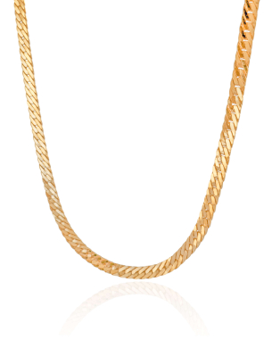 Choker Malha Cubana 6.5 mm Banho Dourado