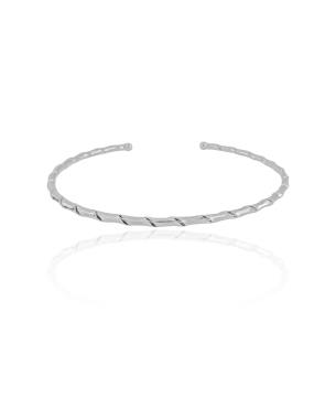 Bracelete Espiral 2 mm Banho Branco