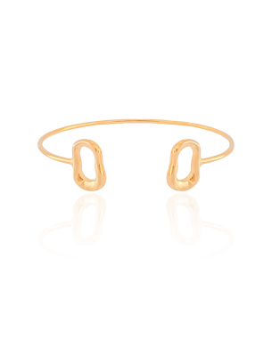 Bracelete Orgânico Vazado Banho Dourado