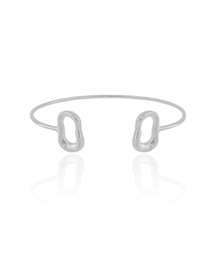 Bracelete Orgânico Vazado Banho Branco