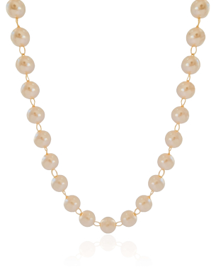 Choker Pérolas 8 mm Banho Dourado