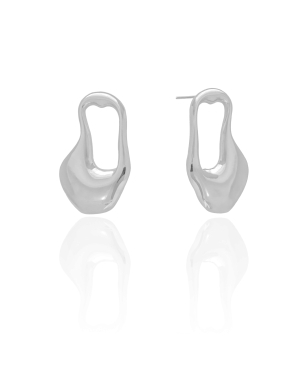 Brinco Orgânico Liso Banho Branco