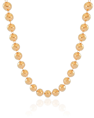 Choker Bolas Lisas 10 mm Banho Dourado