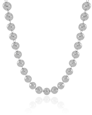 Choker Bolas Lisas 10 mm Banho Branco