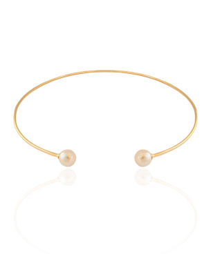 Aro Pérolas Banho Dourado