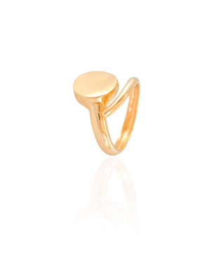 Anel Ajustável Redondo Liso Tamanho G Banho Dourado