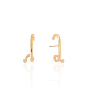 Ear Hook Liso Ponto de Luz Cravação Inglesa Banho Dourado
