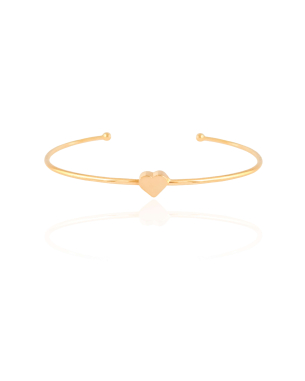 Bracelete Coração Liso Banho Dourado