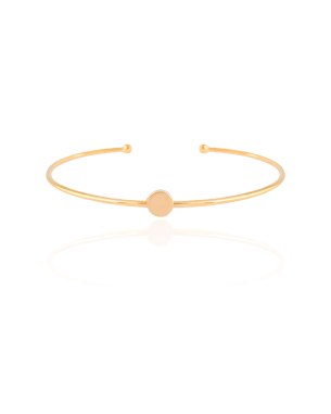 Bracelete Redondo Liso Banho Dourado