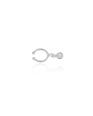 Piercing Ponto de Luz Cristal Banho Branco