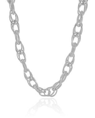Choker Elos Entrelaçados Texturizados 12 mm Banho Branco