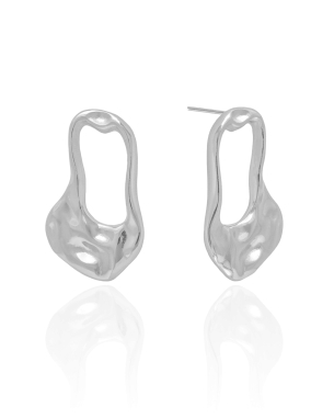 Brinco Orgânico Vazado 3.7 cm Banho Branco