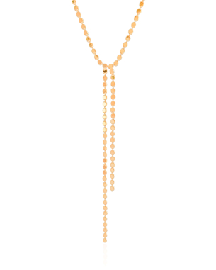 Gargantilha Gravata Plaquinhas Achatadas Banho Dourado - 45 cm