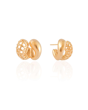 Ear Cuff Tela Liso 1.8 cm Banho Dourado
