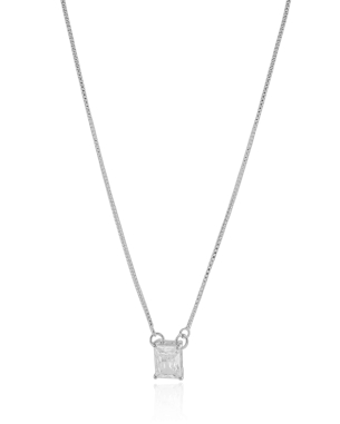 Escapulário Retângulos Cristal Banho Branco - 65 cm