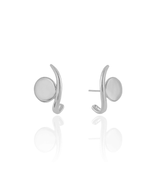Ear Hook Redondo Liso Banho Branco