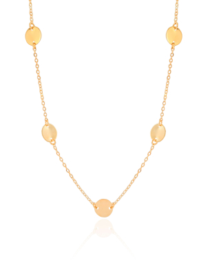 Choker Elos Plaquinhas Lisas Banho Dourado - 35 cm